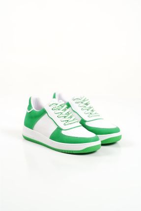 کفش اسنیکر سبز زنانه چرم مصنوعی کد 828420570