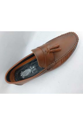 کفش کژوال قهوه ای مردانه چرم طبیعی پاشنه کوتاه ( 4 - 1 cm ) پاشنه ساده کد 828478797