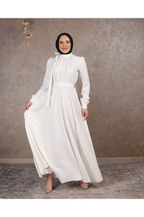 لباس سفید زنانه جین پلی استر کد 827952113