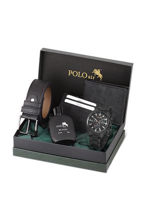 ست ساعت مچی مشکی مردانه فلزی polo air - کد 828109453