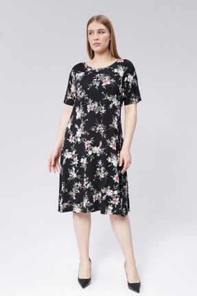 لباس مشکی زنانه ویسکون سایز بزرگ بافتنی کد 828092975