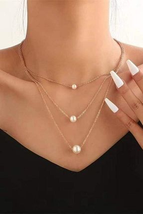 گردنبند جواهر رنگی زنانه مروارید Alyeska Saç Aksesuarları - کد 828480140
