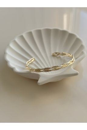دستبند استیل طلائی زنانه فولاد ( استیل ) کد 828409182