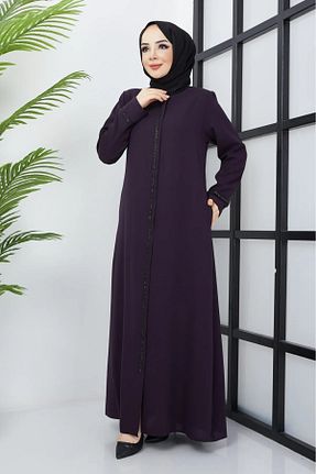 مانتو بلند حجاب بنفش زنانه KMKkombin - کد 828476124