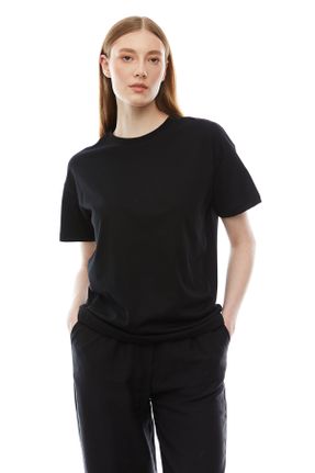 تی شرت مشکی زنانه اورسایز تکی طراحی کد 828557187