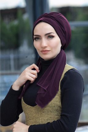 کلاه شنای حجاب بنفش زنانه Amisos Bone Şal Hazır Tesettür Giyim - کد 116719617