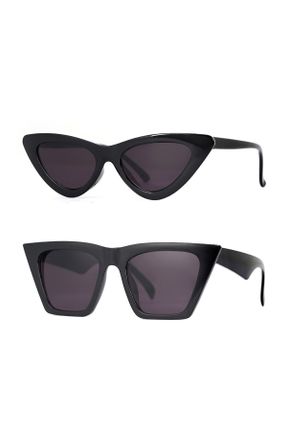 عینک آفتابی مشکی زنانه 50 UV400 پلاستیک مات گربه ای کد 117445636