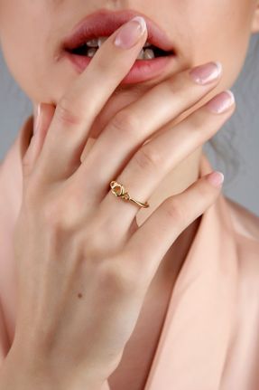 انگشتر جواهر طلائی زنانه روکش طلا کد 117497347