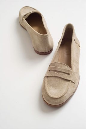 کفش لوفر بژ زنانه جیر پاشنه کوتاه ( 4 - 1 cm ) کد 117611179