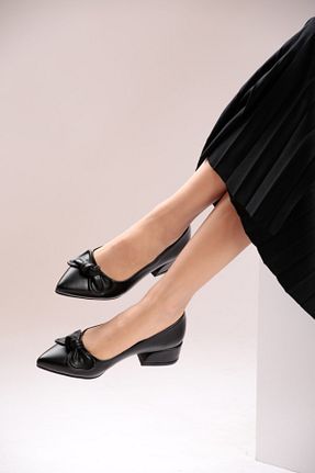 کفش پاشنه بلند کلاسیک مشکی زنانه چرم مصنوعی FORS SHOES - کد 117892358