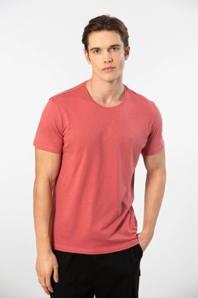 تی شرت قرمز مردانه رگولار یقه گرد مودال کد 828509033
