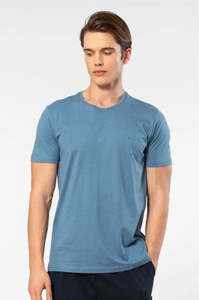 تی شرت سرمه ای مردانه رگولار یقه گرد مودال کد 828508956