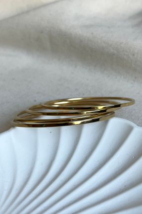 دستبند استیل طلائی زنانه فولاد ( استیل ) کد 828408842