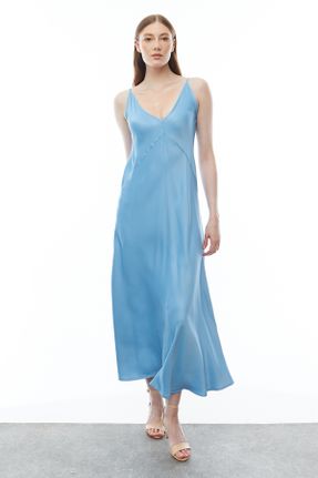لباس آبی زنانه بافتنی رگولار کد 828557092