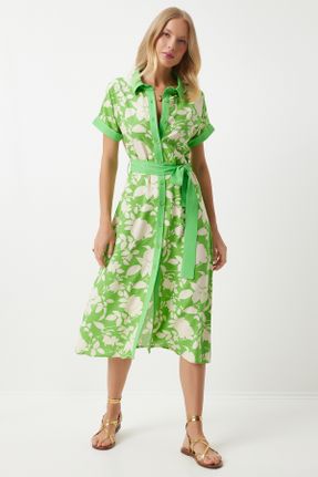 لباس سبز زنانه بافتنی رگولار آستین-بلند کد 828877581