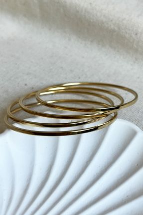 دستبند استیل طلائی زنانه فولاد ( استیل ) کد 828408842