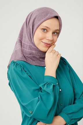 روسری بنفش پنبه پلی استر Bonjela - کد 828656724