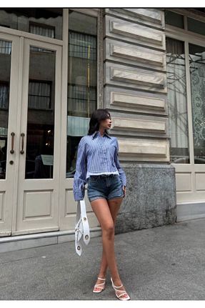پیراهن آبی زنانه رگولار Niceboutique - کد 828422338