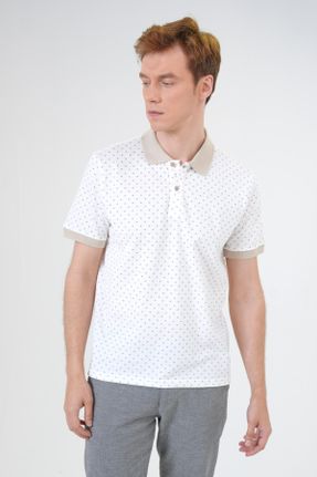 تی شرت سفید مردانه اسلیم فیت یقه پولو تکی کد 828619182