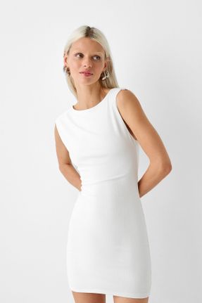 لباس سفید زنانه بافتنی پلی استر راحت کد 828650349