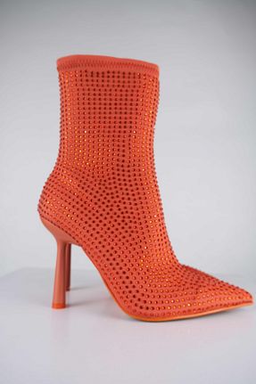بوت / نیم بوت نارنجی زنانه پارچه ای sibel durmaz - کد 828653813
