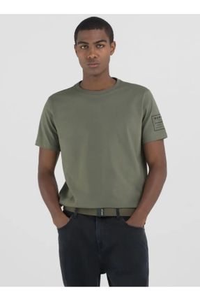 تی شرت سبز مردانه رگولار یقه گرد تکی کد 823167442
