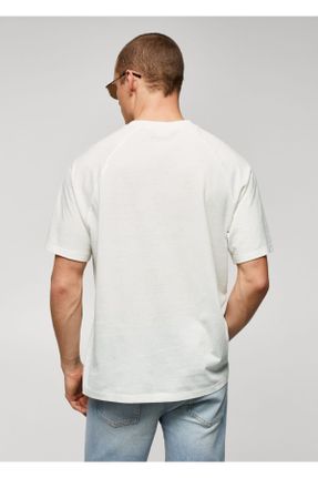 تی شرت سفید مردانه رگولار یقه گرد کد 738522917