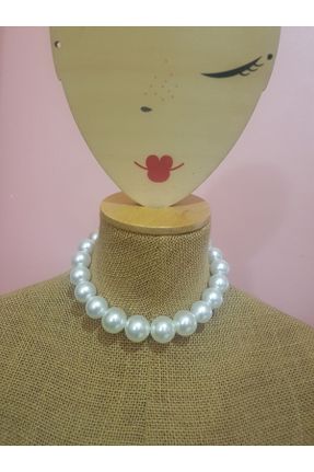 گردنبند جواهر سفید زنانه مروارید کد 210862661