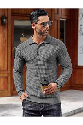 پلیور طوسی مردانه ساده youknitwear you - کد 803310680