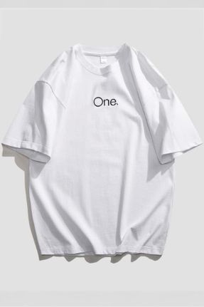 تی شرت سفید مردانه رگولار یقه گرد پنبه (نخی) تکی طراحی کد 807947531