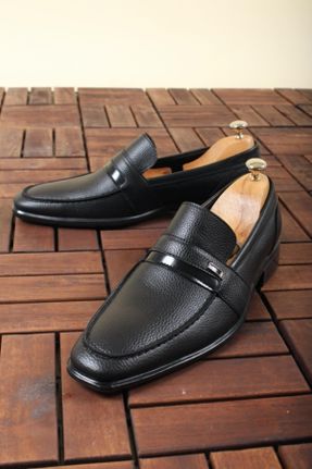 کفش کلاسیک مشکی مردانه چرم مصنوعی پاشنه کوتاه ( 4 - 1 cm ) پاشنه ساده کد 38463281