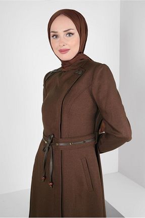 مانتو بلند حجاب قهوه ای زنانه Alvina - کد 790138103