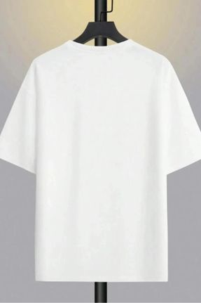 تی شرت سفید زنانه اورسایز یقه گرد تکی کد 829527829