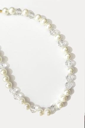 گردنبند جواهر سفید زنانه کد 829596029