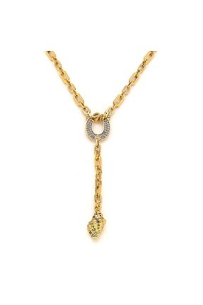 گردنبند جواهر طلائی زنانه برنز کد 829641140