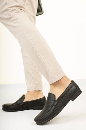 کفش کژوال مشکی مردانه چرم مصنوعی پاشنه کوتاه ( 4 - 1 cm ) پاشنه ساده کد 808650348