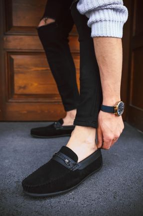 کفش لوفر مشکی مردانه چرم مصنوعی پاشنه کوتاه ( 4 - 1 cm ) کد 675907030