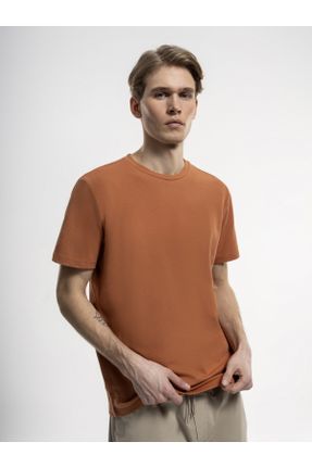 تی شرت متالیک مردانه فرم فیت یقه گرد تکی کد 814355017