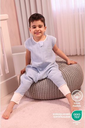 سرهمی خواب آبی بچه گانه پنبه ای Lilalinda - کد 680383889