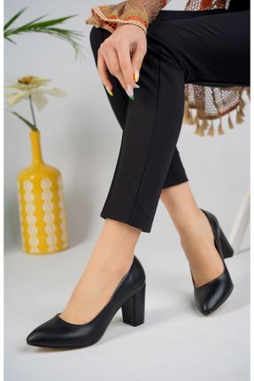 کفش پاشنه بلند کلاسیک مشکی زنانه پاشنه ضخیم پاشنه متوسط ( 5 - 9 cm ) کد 646148274