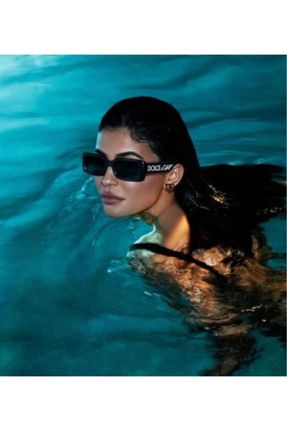 عینک آفتابی مشکی زنانه 53 UV400 استخوان مات مستطیل کد 656696128