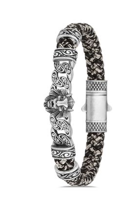دستبند جواهر مردانه چرم طبیعی کد 765756336