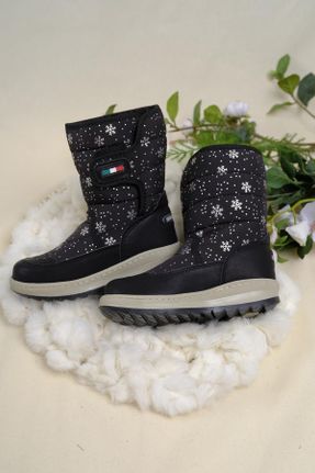 بوت مشکی بچه گانه پاشنه ساده Gore-Tex پاشنه کوتاه ( 4 - 1 cm ) چرم مصنوعی مقاوم در برابر آب کد 170009095