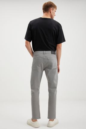 شلوار جین طوسی مردانه پاچه لوله ای مخلوط پلی استر جوان استاندارد کد 767101305