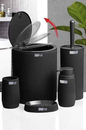 ست حمام مشکی پلاستیک devigo - کد 823116229
