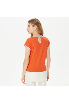 تی شرت نارنجی زنانه رگولار یقه گرد کد 687736075