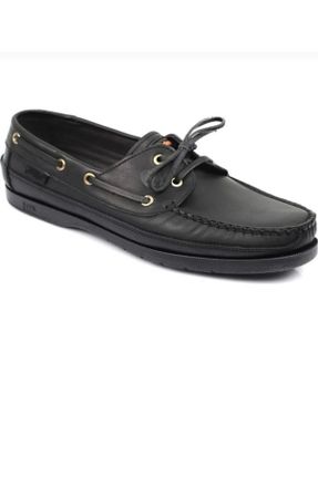 کفش کژوال مشکی مردانه چرم طبیعی پاشنه کوتاه ( 4 - 1 cm ) پاشنه ساده کد 313395004