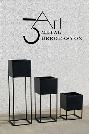 ژاردینیر مشکی 70 سانتی متر 3art Metal - کد 98446188
