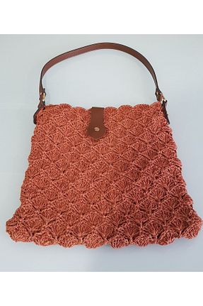 کیف دوشی نارنجی زنانه حصیر efem handmade - کد 740821231