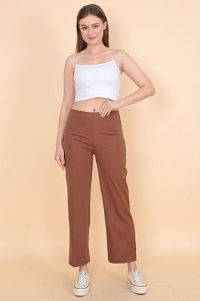 شلوار قهوه ای زنانه پارچه ABS FASHİON - کد 827329876